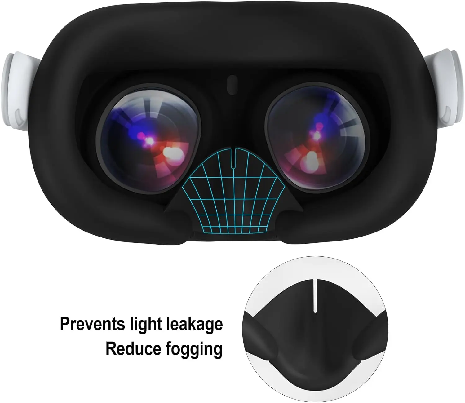 Face Cushion Cover for Quest 3 Face Pad with Lens Covers Protectors Washable VR Silicone Covers for Meta Quest 3 Accessories