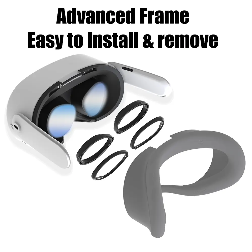 Compatible with Meta Quest 3S/Quest 2 Glasses VR Accessory Upgraded Custom Myopia Optical Lenses with 3-Point Magnetic Frame
