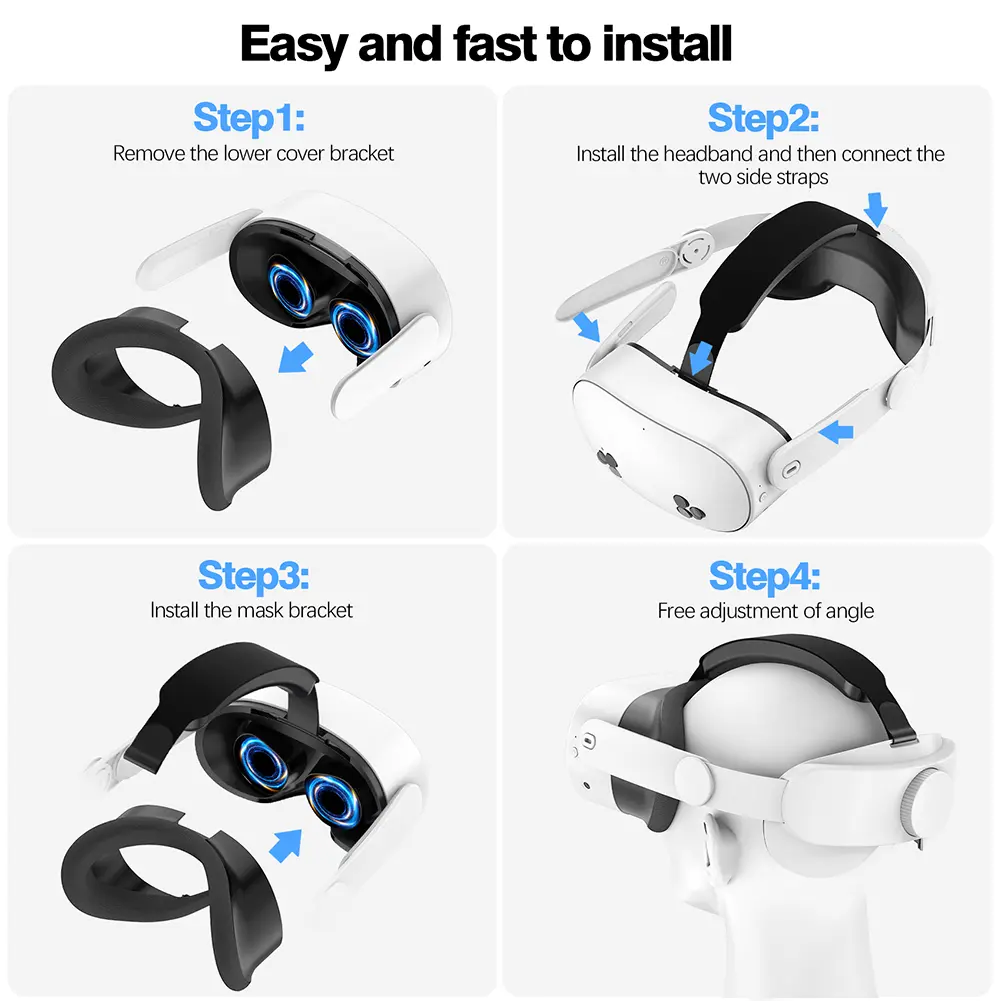 Adjustable Head Strap Enhanced Support and Comfort Head Band Reduce Pressure Replacement Head Strap for Meta Quest 3S