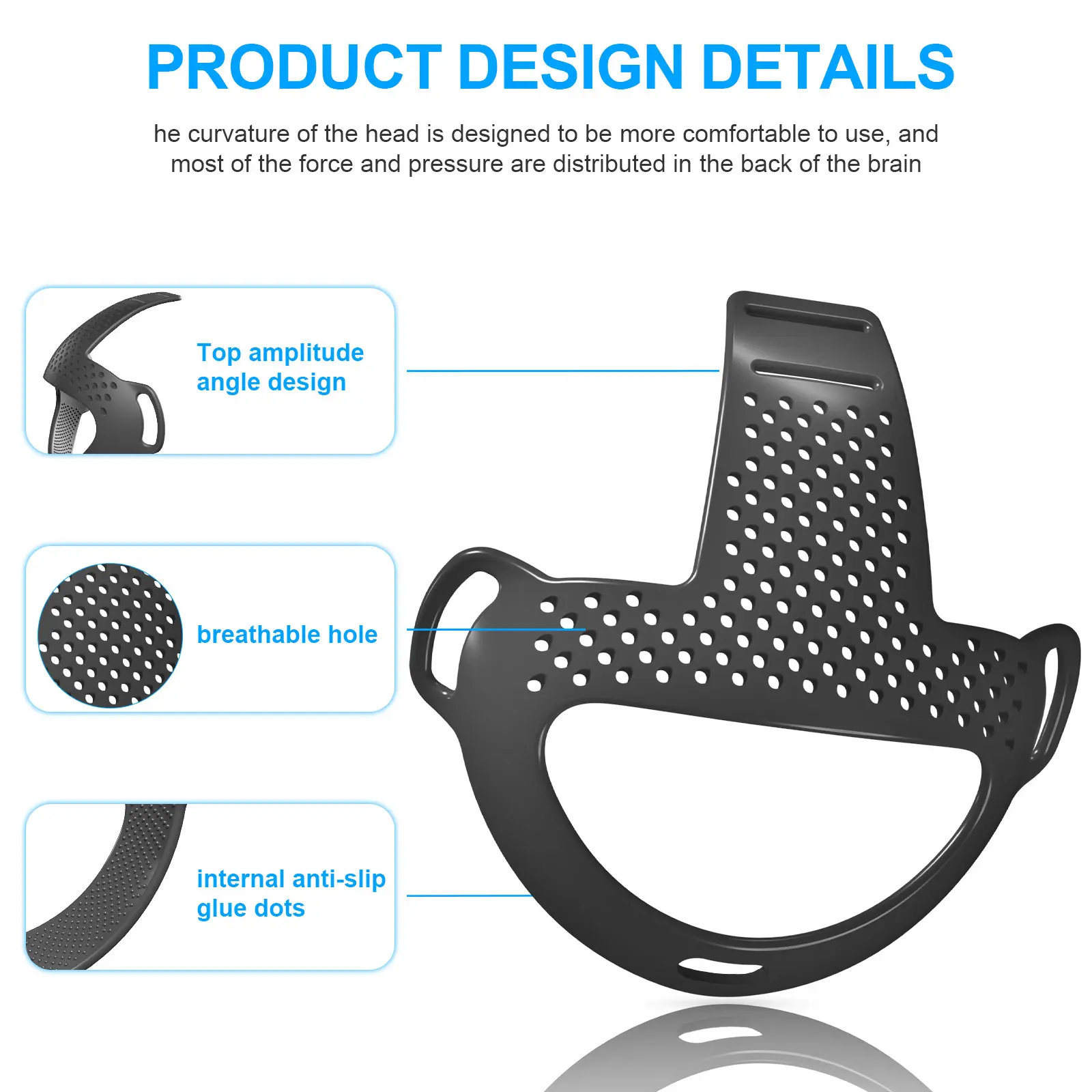 TPU Head Cushion Replacement Headset Strap Pad Reduce Pressure Comfortable Compatible with Meta Quest 3 VR Headset