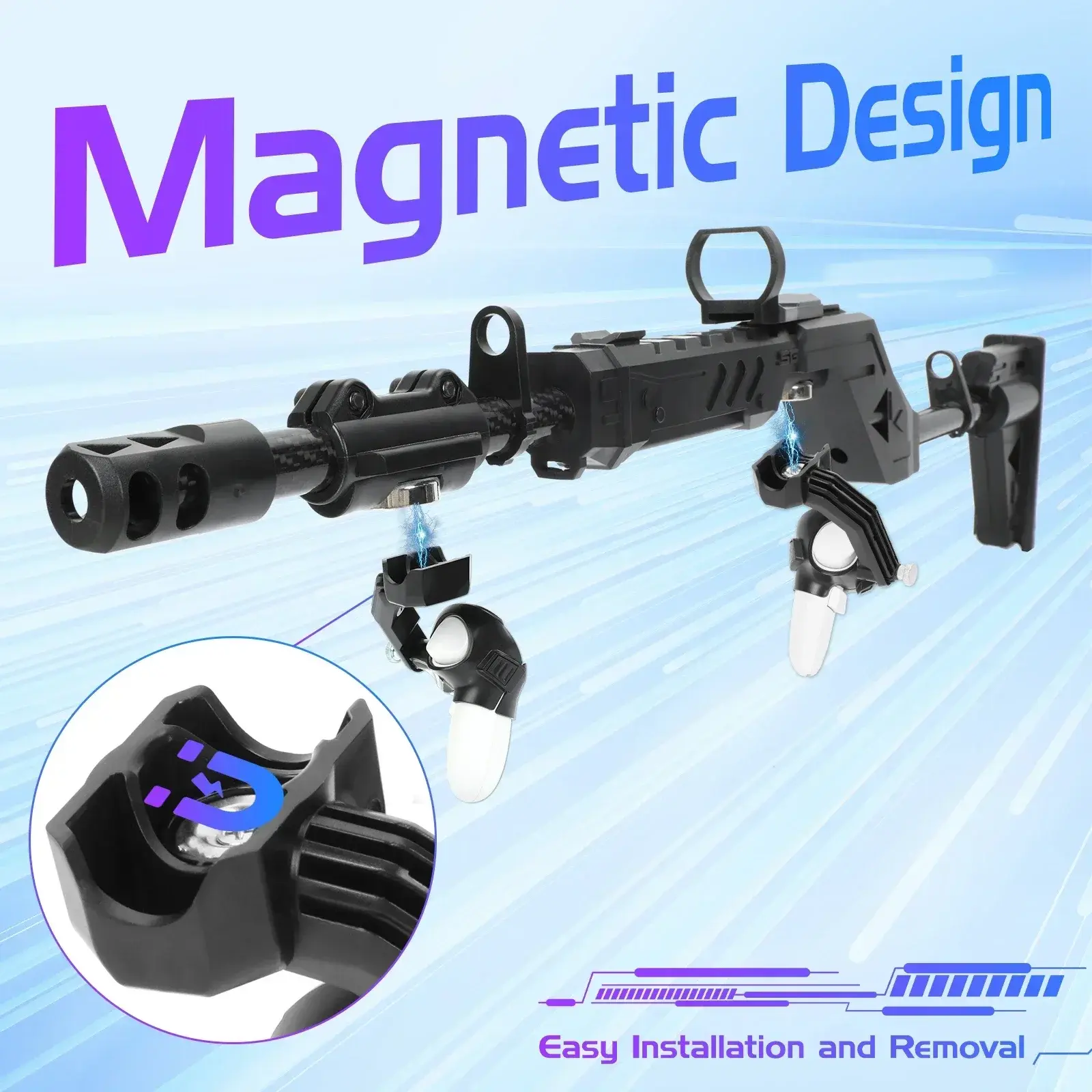 For Meta Quest 3S/Quest 3 Original VR Gaming Pistol Grip Holster Magnetic Controller Grip Cover For Quets 3S/Quest 3 Accessories