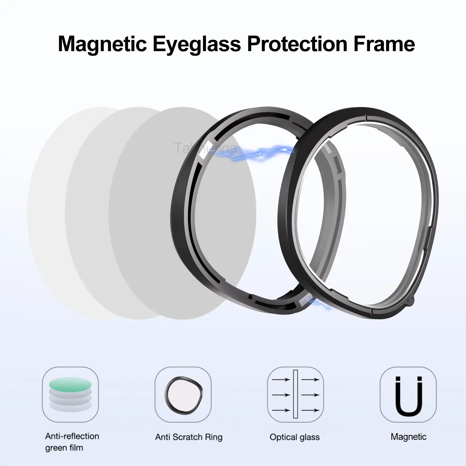 For Quest 3S/Quest 2 Lens Myopia Anti-Blue Glasses Magnetic Eyeglass Frame VR Prescription Lenses For Meta Quest 3s Accessories