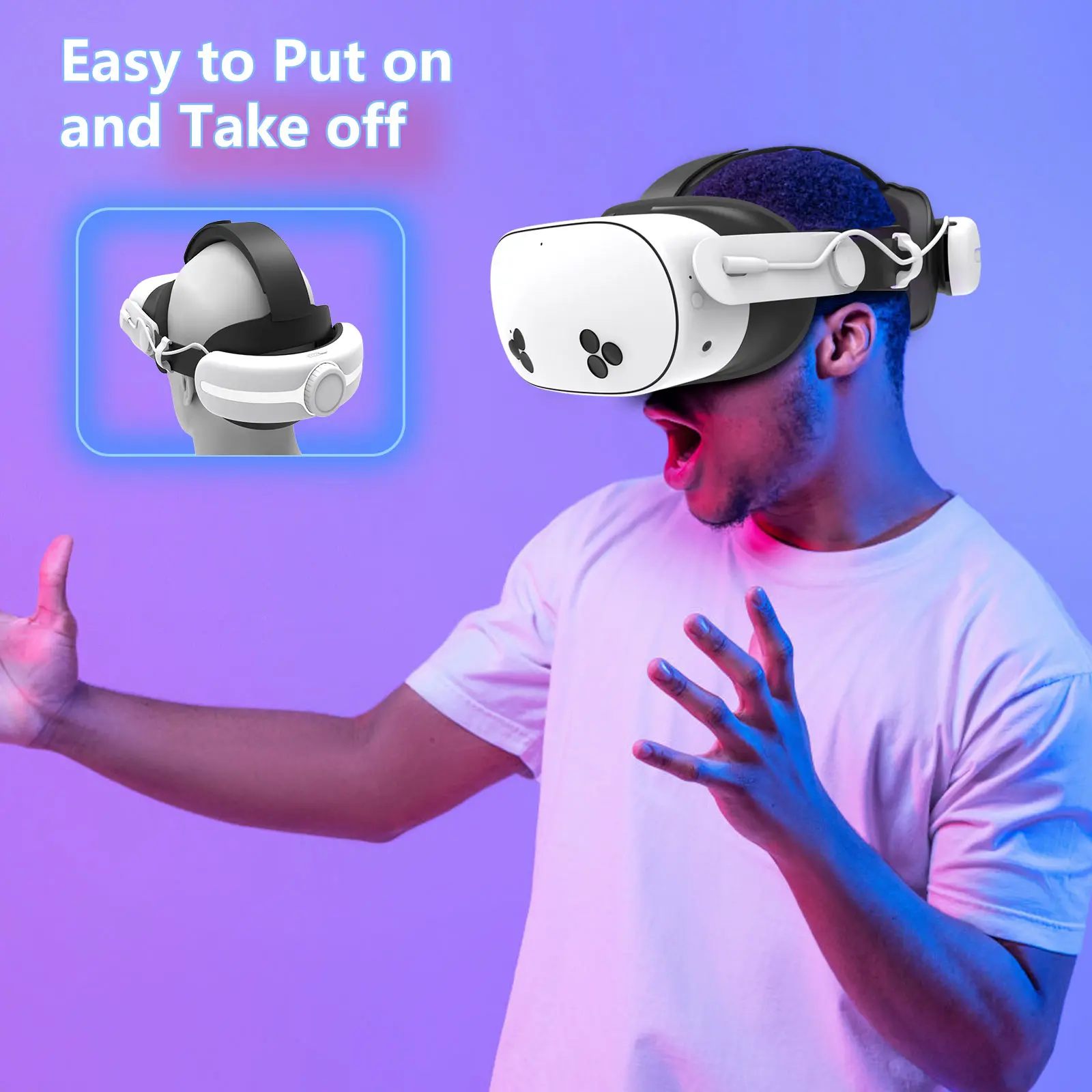 mtmoatvr Compatible with For Oculus/Meta Quest 3/3s 12000mAh Battery Head Strap VR accessories, , Extended Playtime