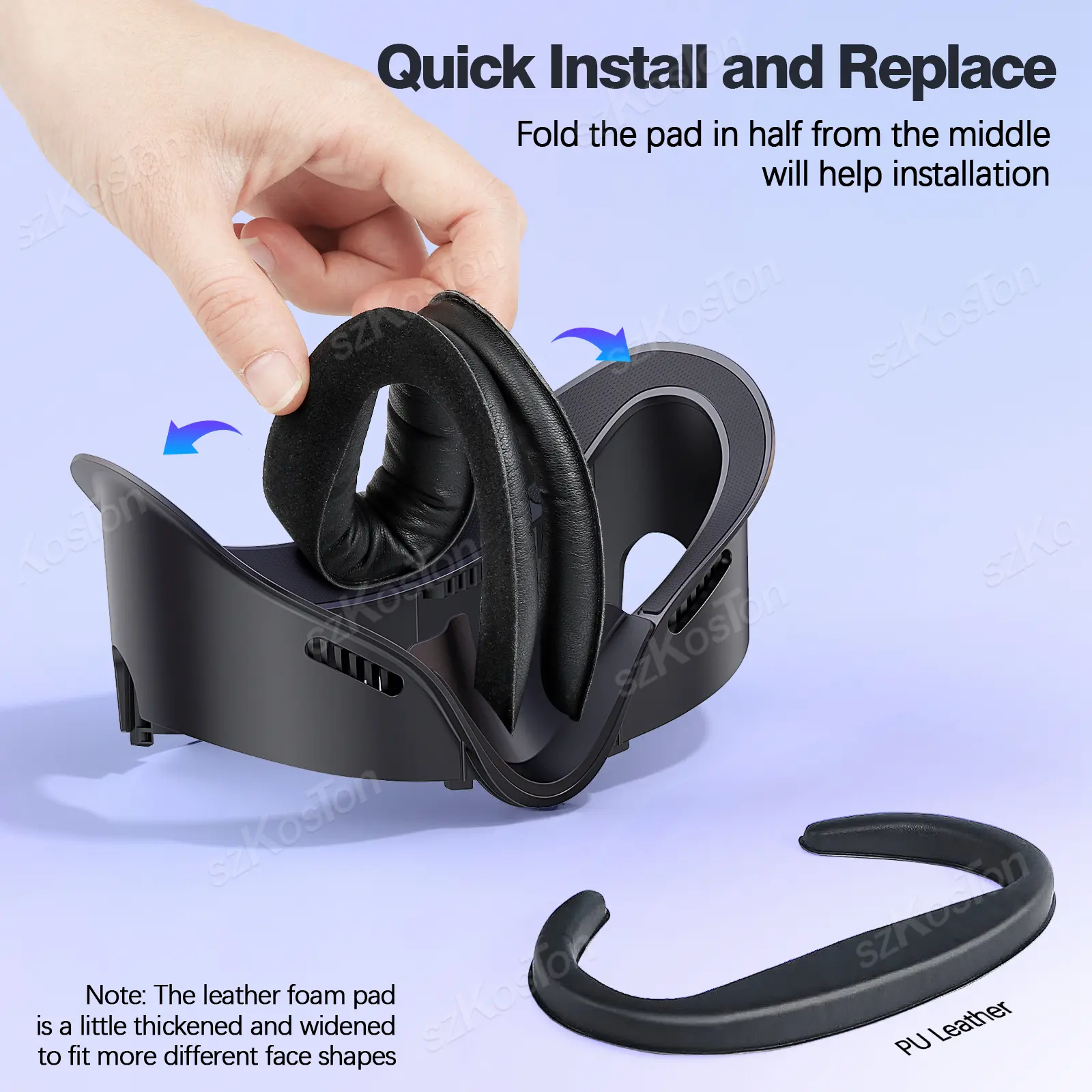 For Meta Quest 3 Facial Interface Replacement PU Leather Foam Face Mask Soft Comfortable Pad For Meta Quest 3 Accessories