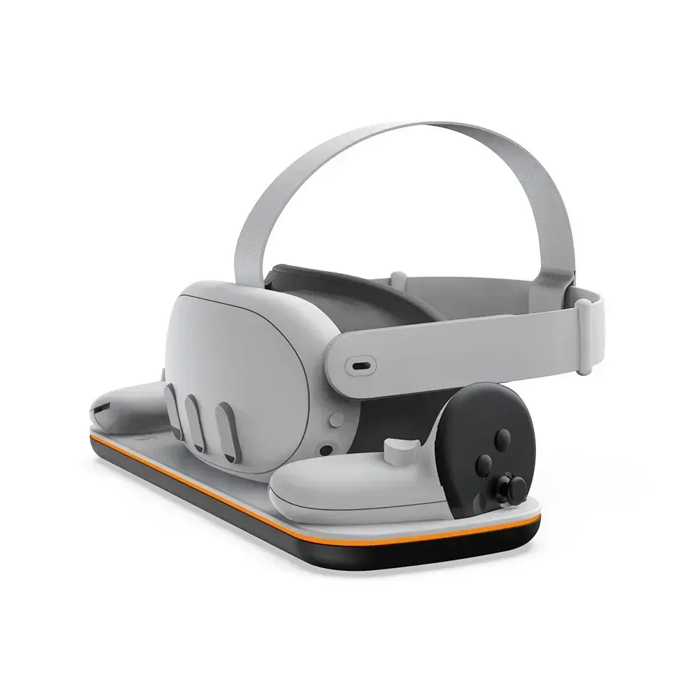 VR Headset Charging Dock for Mate Quest 3 Dual Controller Contact Charger Stand With LED Light For Oculus Quest 3 Charge Station