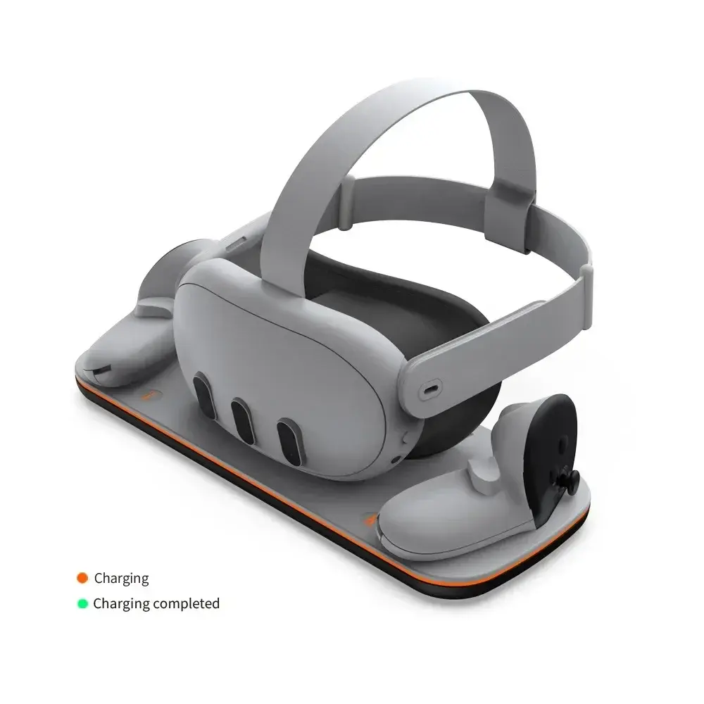 VR Headset Charging Dock for Mate Quest 3 Dual Controller Contact Charger Stand With LED Light For Oculus Quest 3 Charge Station