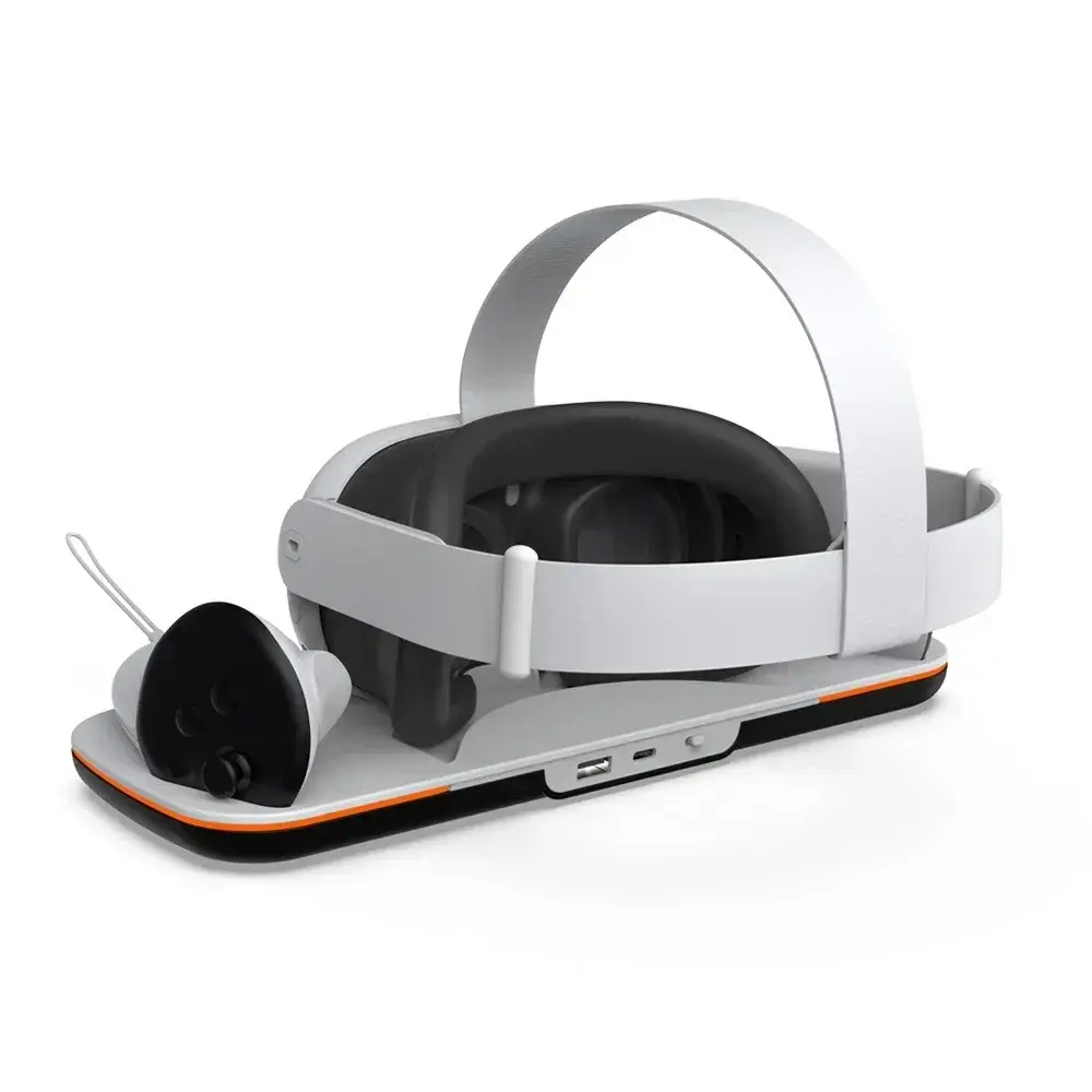 VR Headset Charging Dock for Mate Quest 3 Dual Controller Contact Charger Stand With LED Light For Oculus Quest 3 Charge Station