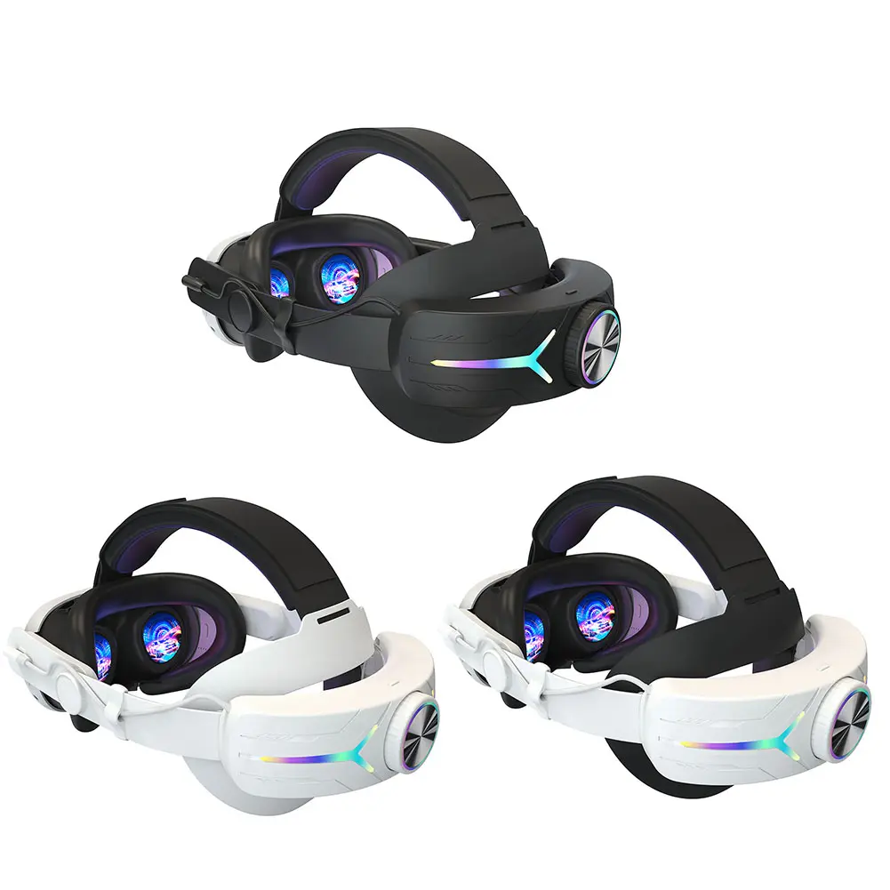 RGB Adjustable VR Head Strap 8000mAh Rechargeable Head Strap Accessories Comfort Reduce Face Pressure for Meta Quest 3 Headset