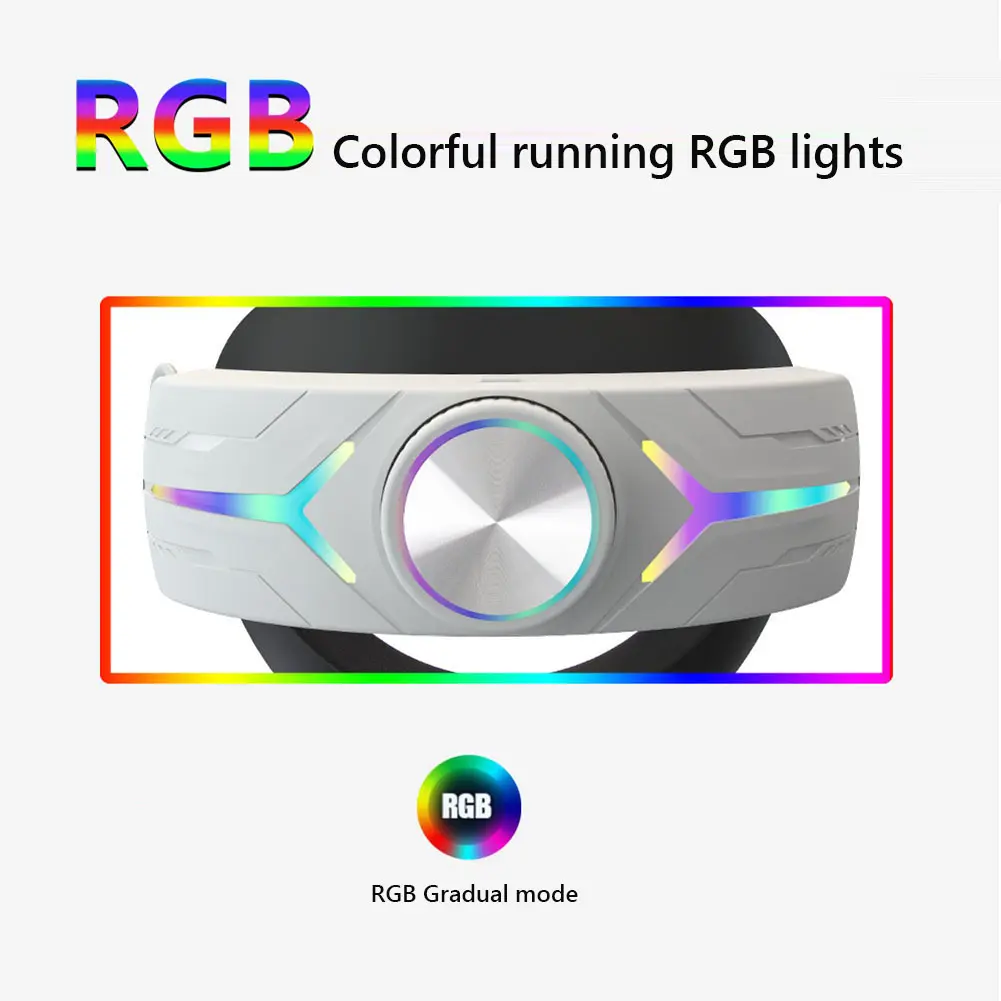 RGB Adjustable VR Head Strap 8000mAh Rechargeable Head Strap Accessories Comfort Reduce Face Pressure for Meta Quest 3 Headset