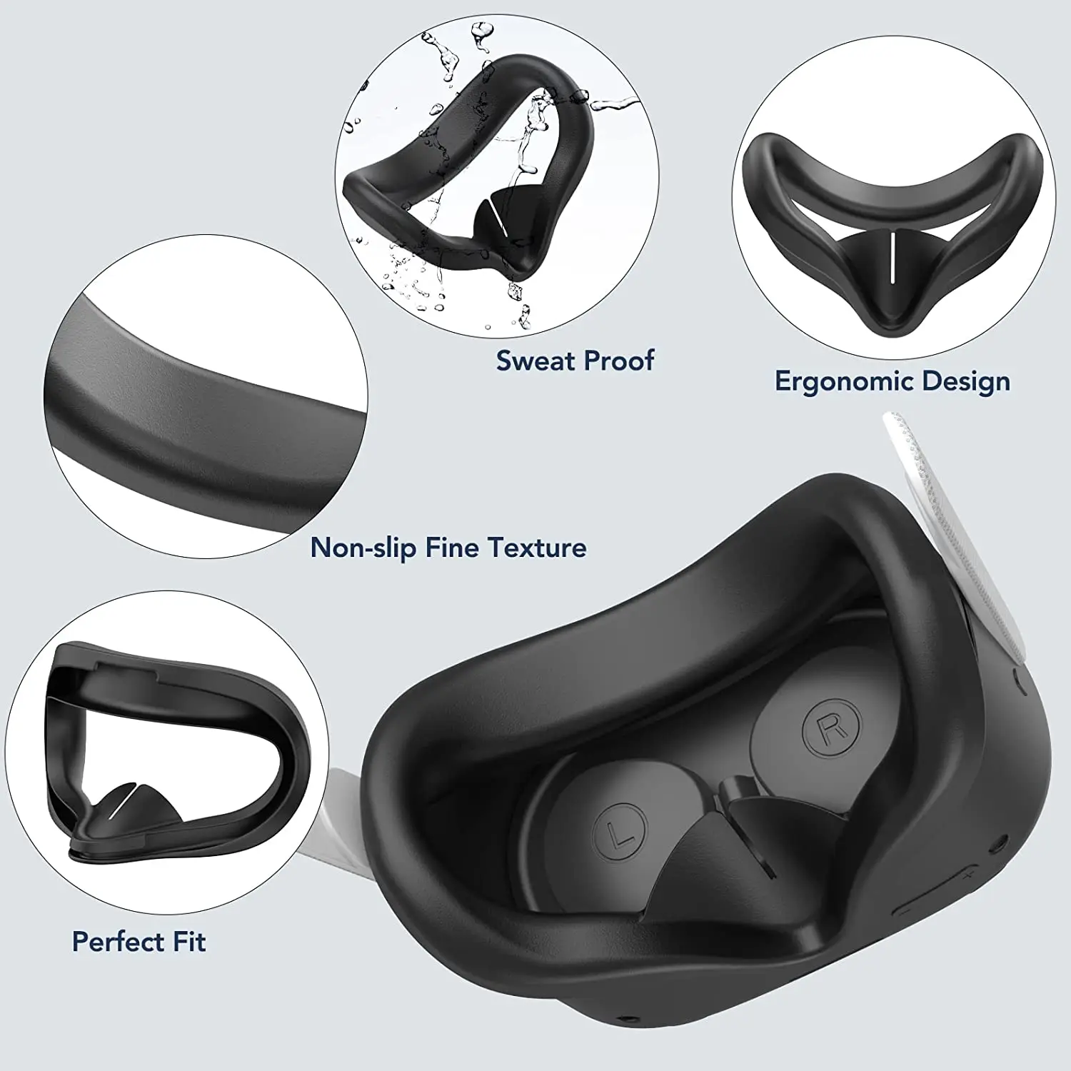 Soft Durable Silicone Protective Cover Kit For Oculus Quest 2 VR Face Cover Controller Grips Headset Cover VR Accessories