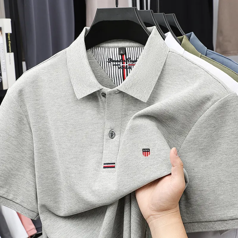 100% pure cotton high-end brand men's short sleeved polo shirt summer fashion hot selling exquisite embroidery golf top T-shirt