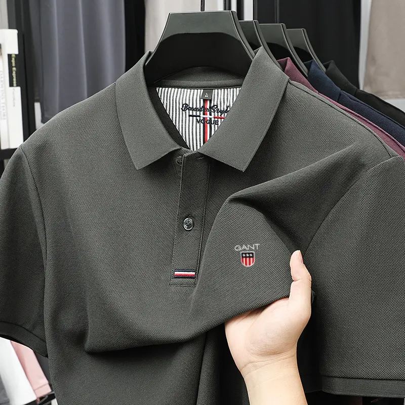 100% pure cotton high-end brand men's short sleeved polo shirt summer fashion hot selling exquisite embroidery golf top T-shirt