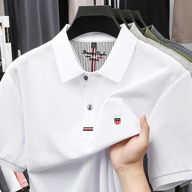 100% pure cotton high-end brand men's short sleeved polo shirt summer fashion hot selling exquisite embroidery golf top T-shirt