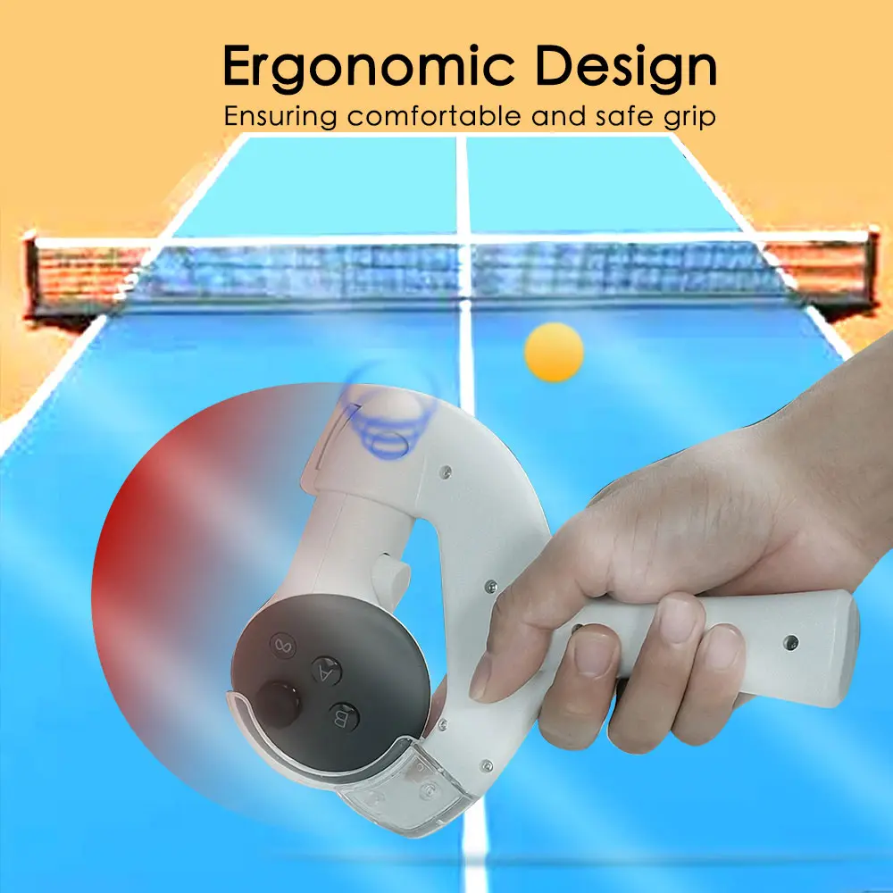 Table Tennis Adaptor For Meta Quest 3/Quest 3S Controller Handle Grip Playing Ping Pong Racket Enhanced VR Game Accessories