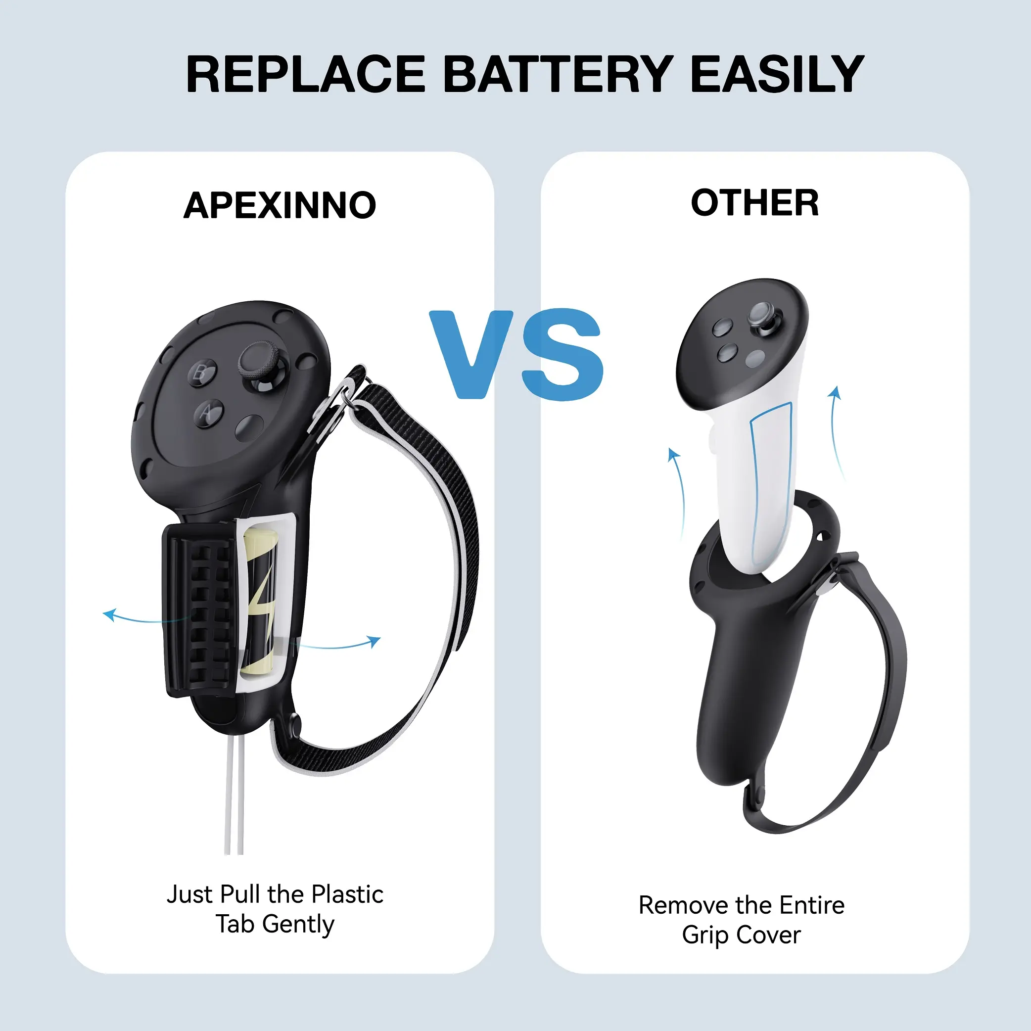 For Quest 3S VR Accessories Comfortable and Convenient Battery Replacement Controller Grip Cover for Quest 3S/Quest 3