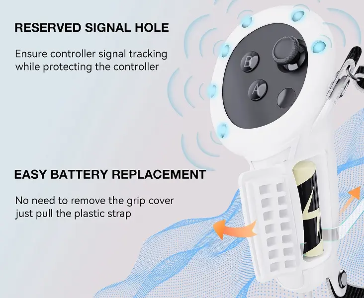 For Quest 3S VR Accessories Comfortable and Convenient Battery Replacement Controller Grip Cover for Quest 3S/Quest 3
