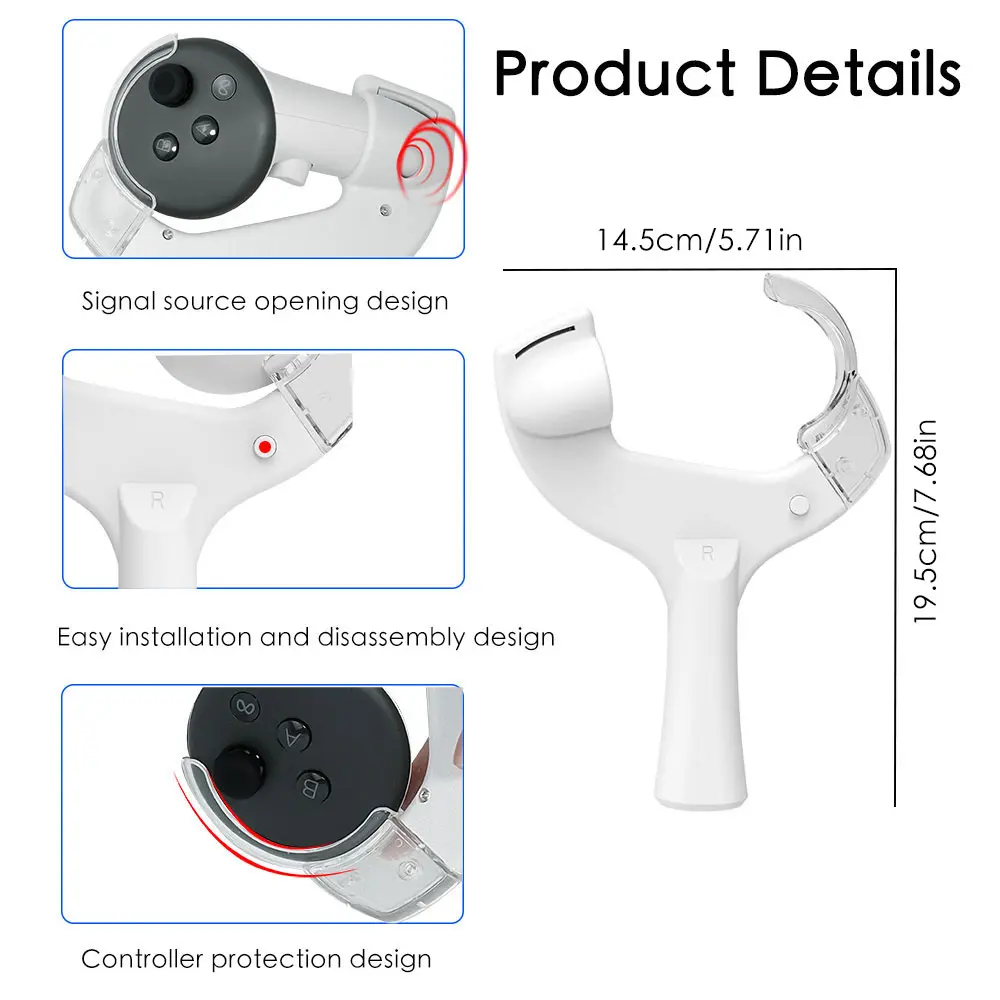 Table Tennis Adaptor For Meta Quest 3/Quest 3S Controller Handle Grip Playing Ping Pong Racket Enhanced VR Game Accessories