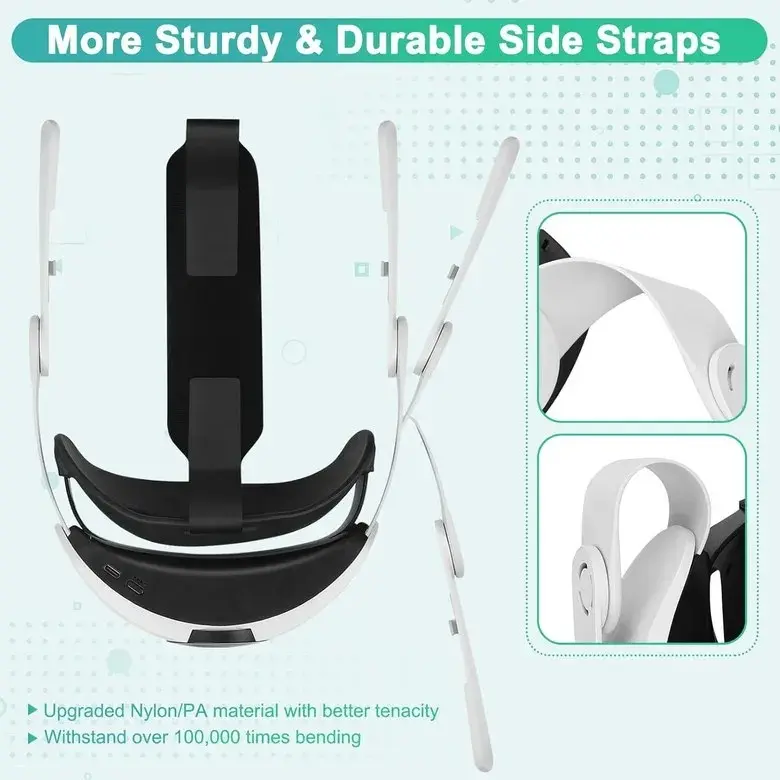 Head Strap with Battery for Oculus Quest 2 10000mAh Fast Charging RGB Light Adjustable Elite Strap for Quest 2 VR accessories