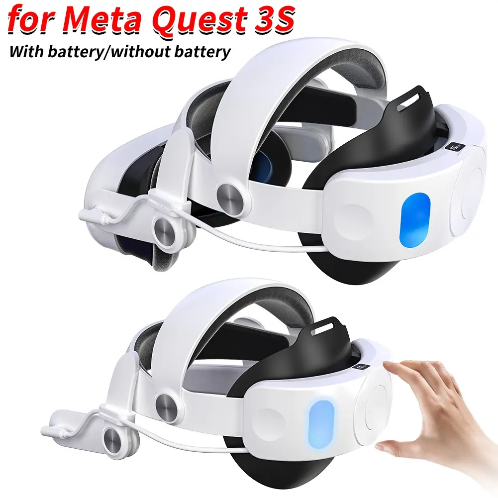 Head Strap with Battery Pack 10000mAh Elite Strap Replacement Battery Pack Head Strap Accessories for Meta Quest 3S VR Headset