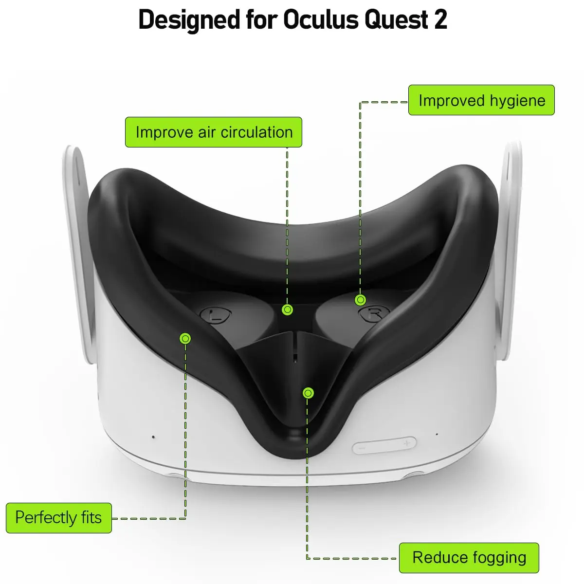 Face Pad Cover for Oculus Quest 2 with Lens Covers Protectors Washable VR Silicone Covers for Meta Quest 2 VR Accessories