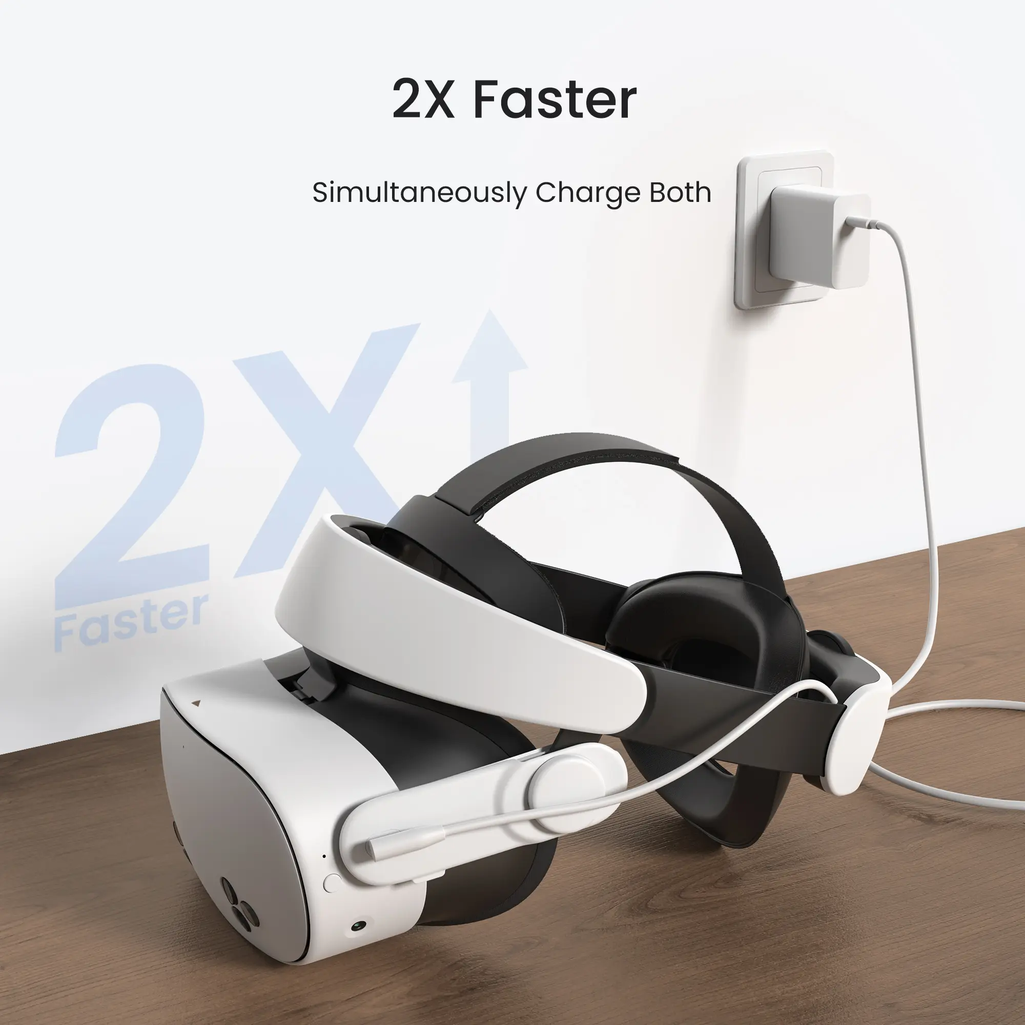 KIWI design H4 Boost Comfort Battery Head Strap Accessories for Meta/Oculus Quest 3/Quest 3s, Dual Fast Charge The VR Headset