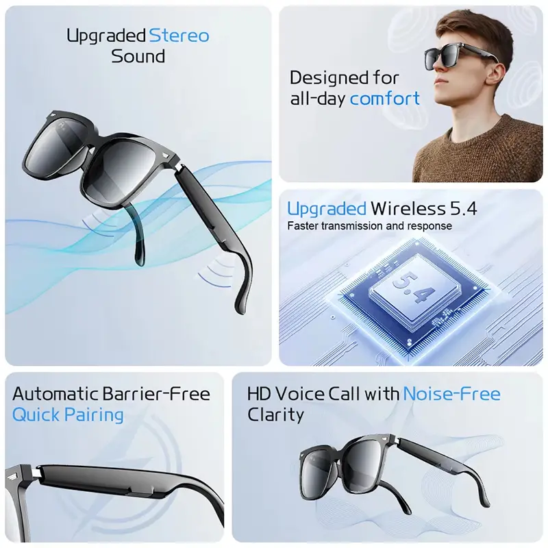 Xiaomi Smart Wireless Bluetooth Glasses Are Multifunctional Music Listening Sunglasses And Anti Blue Light Sports Sunglasses