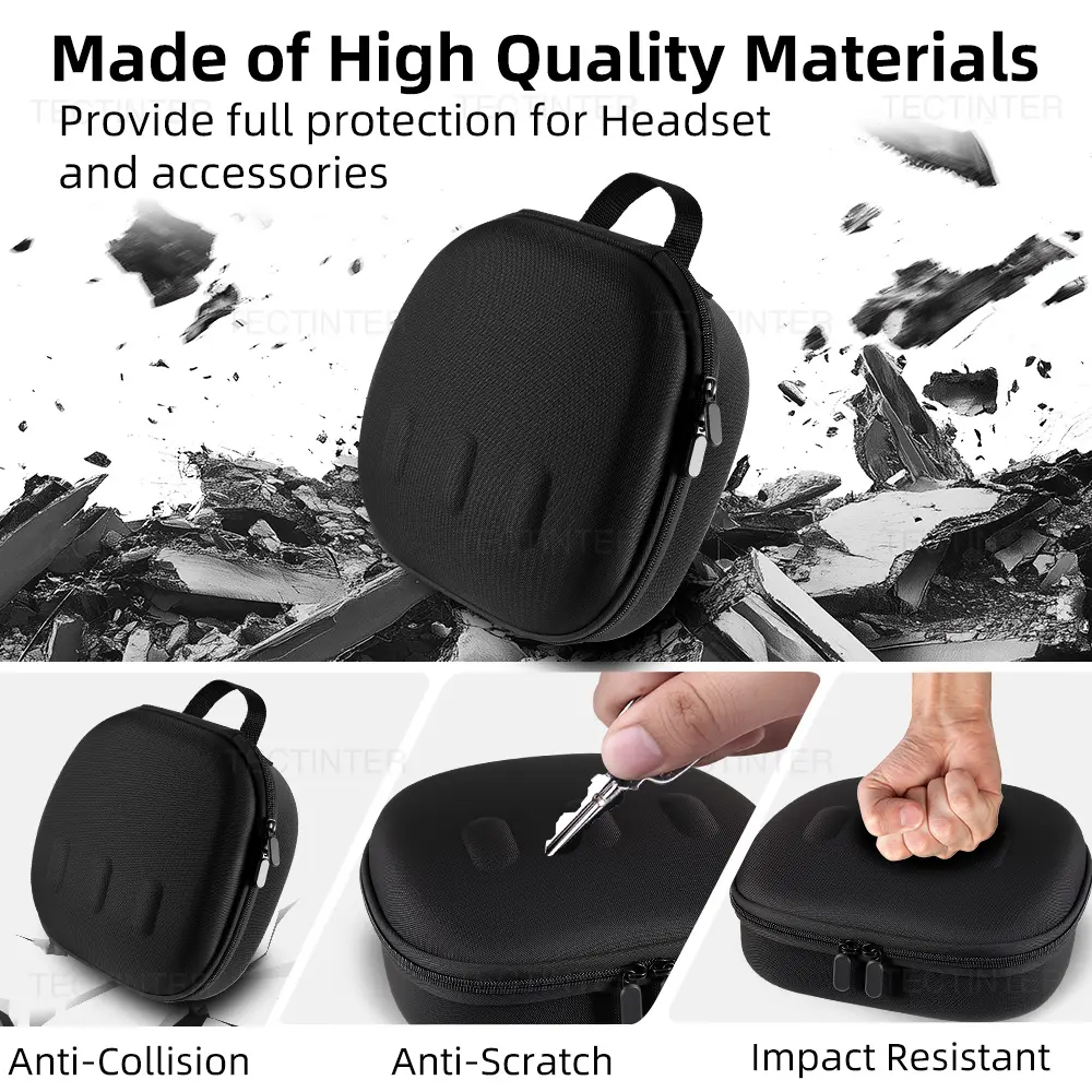 EVA Hard Carrying Case For Meta Quest 3/3S Larger Capacity Hard Storage Bag For VR Headsets Protective Bag Gaming Accessories
