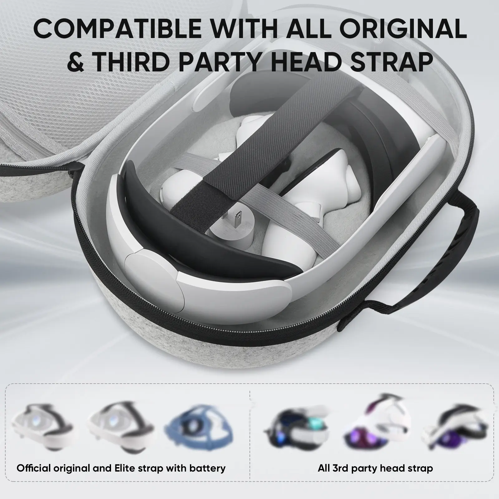Elite Strap Storage Bag for Meta Quest 3S VR Headset Portable Carrying Case All Head Strap Compatible for Meta Quest3 Accessorie