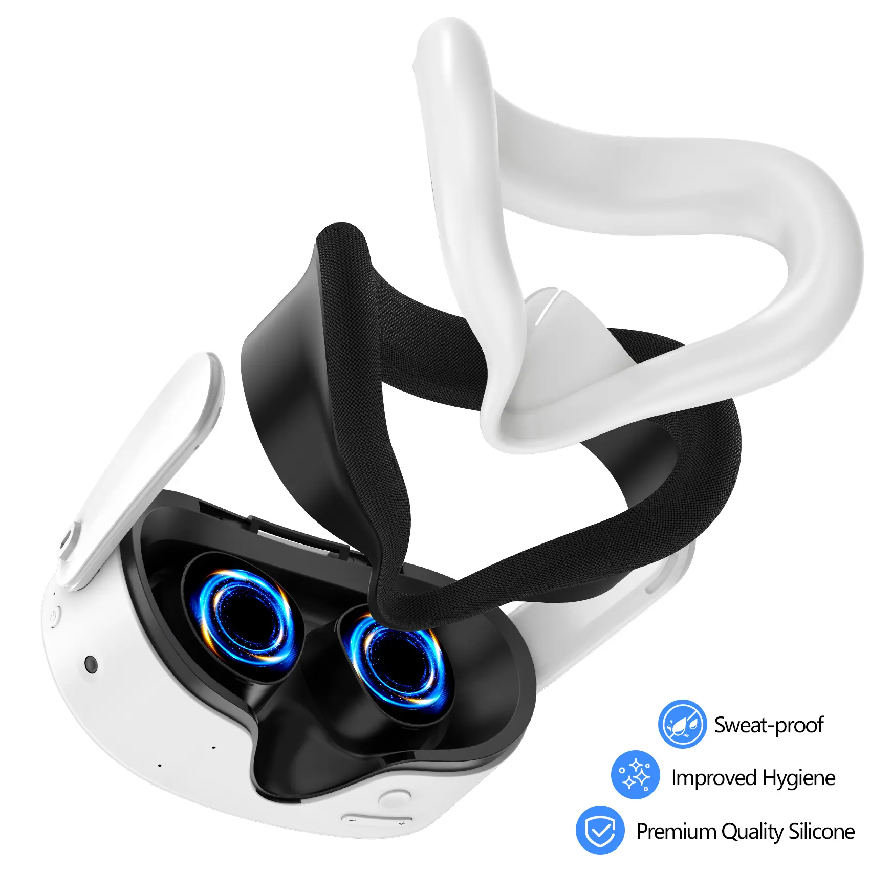 7 in 1 Accessories For Meta /Oculus Quest 3S VR Headset Cover Controller Grip Hand Strap Face Pad Silicone Facial Interface Lens