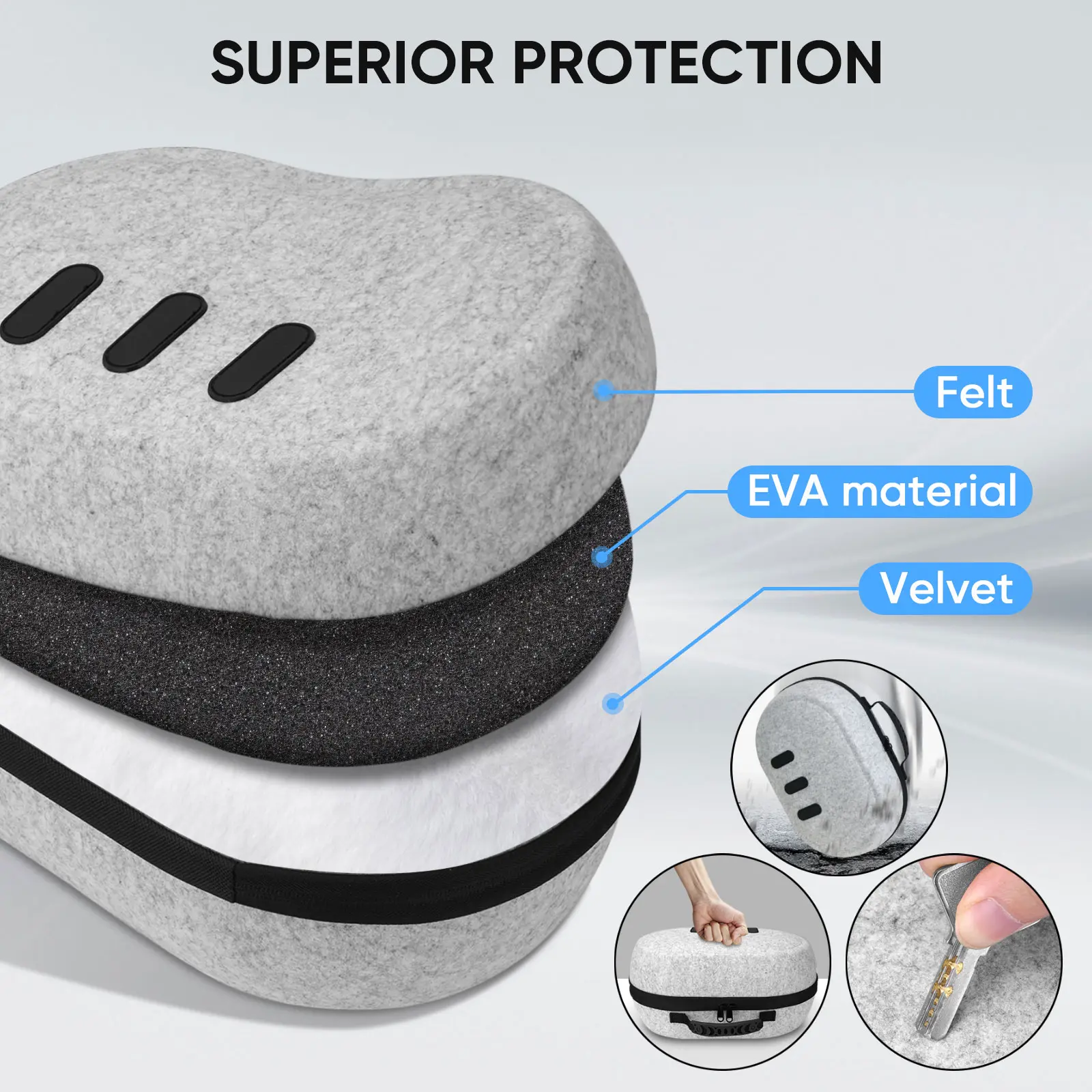Elite Strap Storage Bag for Meta Quest 3S VR Headset Portable Carrying Case All Head Strap Compatible for Meta Quest3 Accessorie