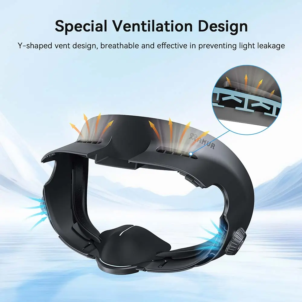 AMVR Face Mask Cover for Quest 3 Facial Interface Ice Silk Fabric Replacement Pad VR Glasses Accessories