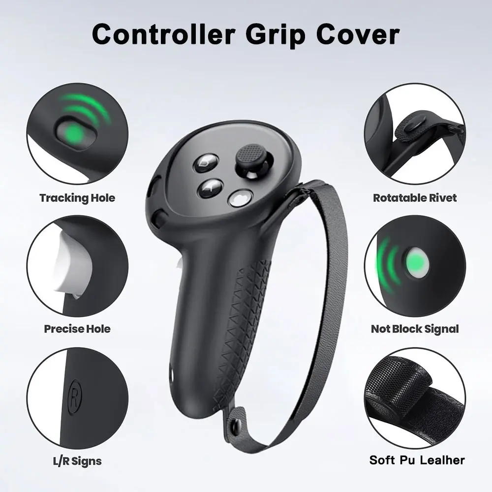 8 in 1 Silicone Cover Set for Oculus/Meta Quest 3 VR Headset Controller Protective Cover Lens Cap Face Case Eye Mask Accessories