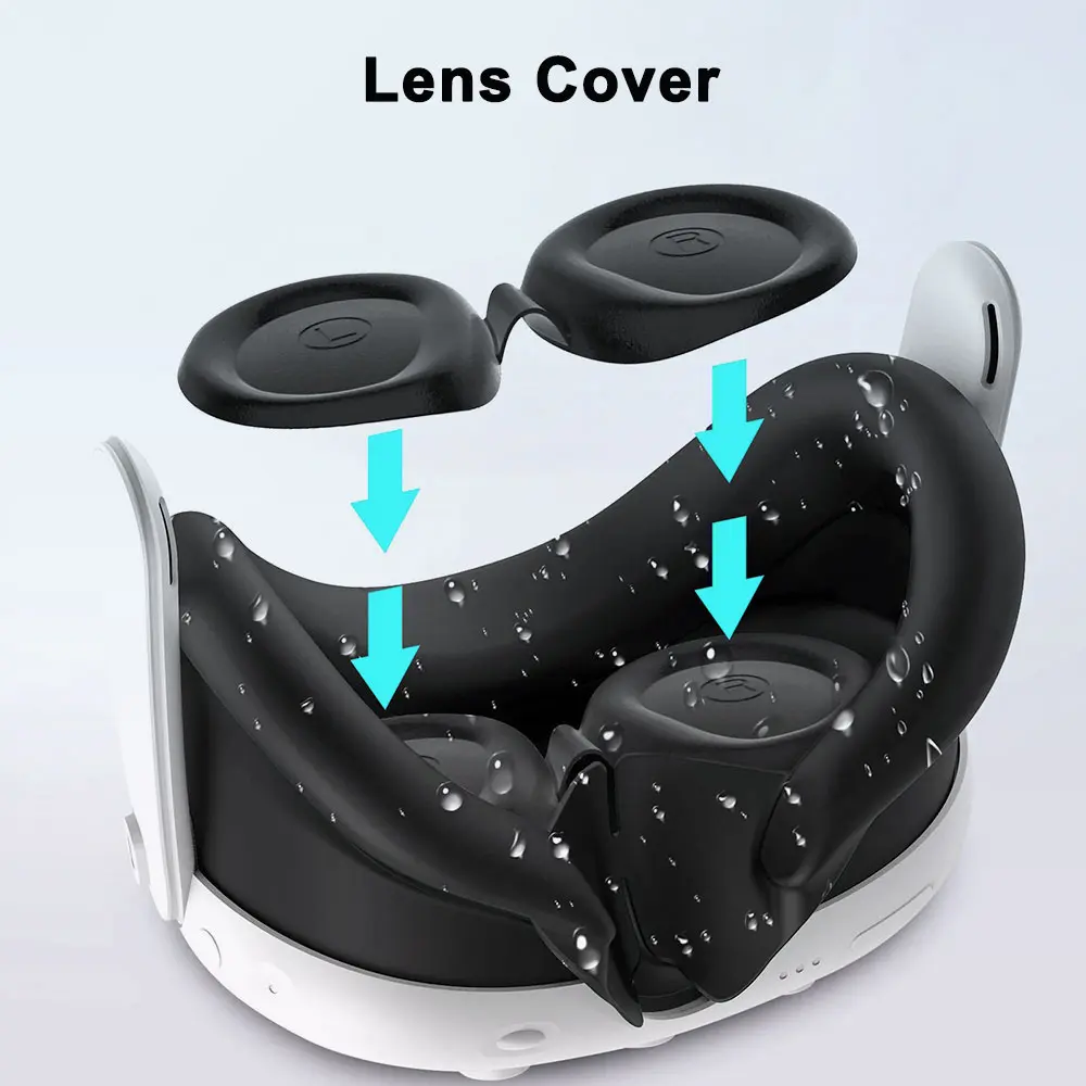 8 in 1 Silicone Cover Set for Oculus/Meta Quest 3 VR Headset Controller Protective Cover Lens Cap Face Case Eye Mask Accessories