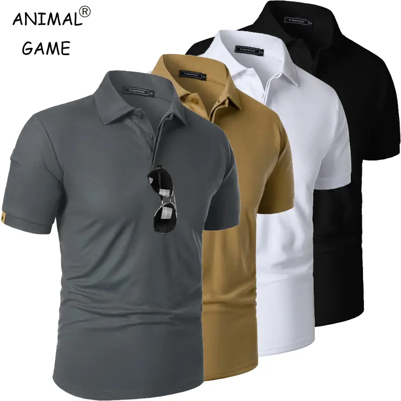 Summer Mens Short Sleeve Polo Shirt Sports Tennis T-Shirt Moisture-Wicking Shirts Breathable Button Streetwear Oversized T Shirt