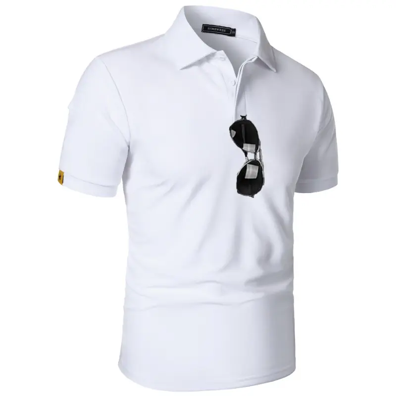 Summer Mens Short Sleeve Polo Shirt Sports Tennis T-Shirt Moisture-Wicking Shirts Breathable Button Streetwear Oversized T Shirt