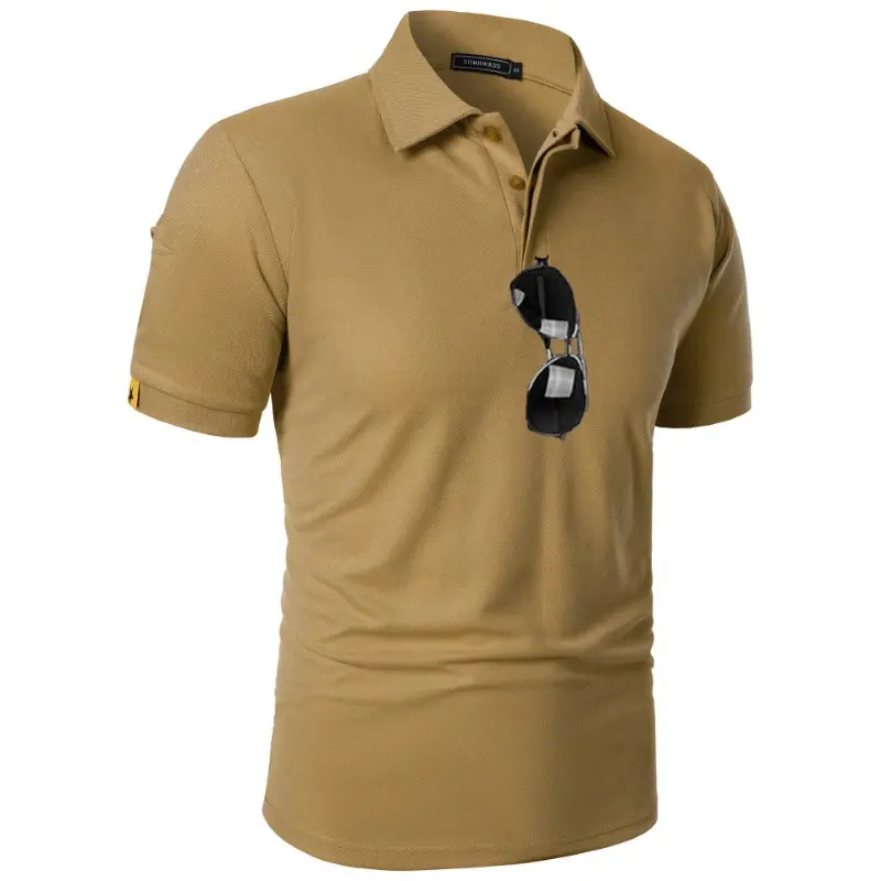 Summer Mens Short Sleeve Polo Shirt Sports Tennis T-Shirt Moisture-Wicking Shirts Breathable Button Streetwear Oversized T Shirt