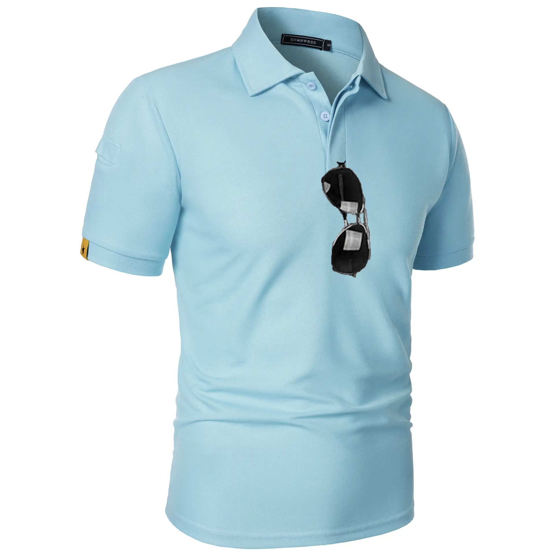 Summer Mens Short Sleeve Polo Shirt Sports Tennis T-Shirt Moisture-Wicking Shirts Breathable Button Streetwear Oversized T Shirt