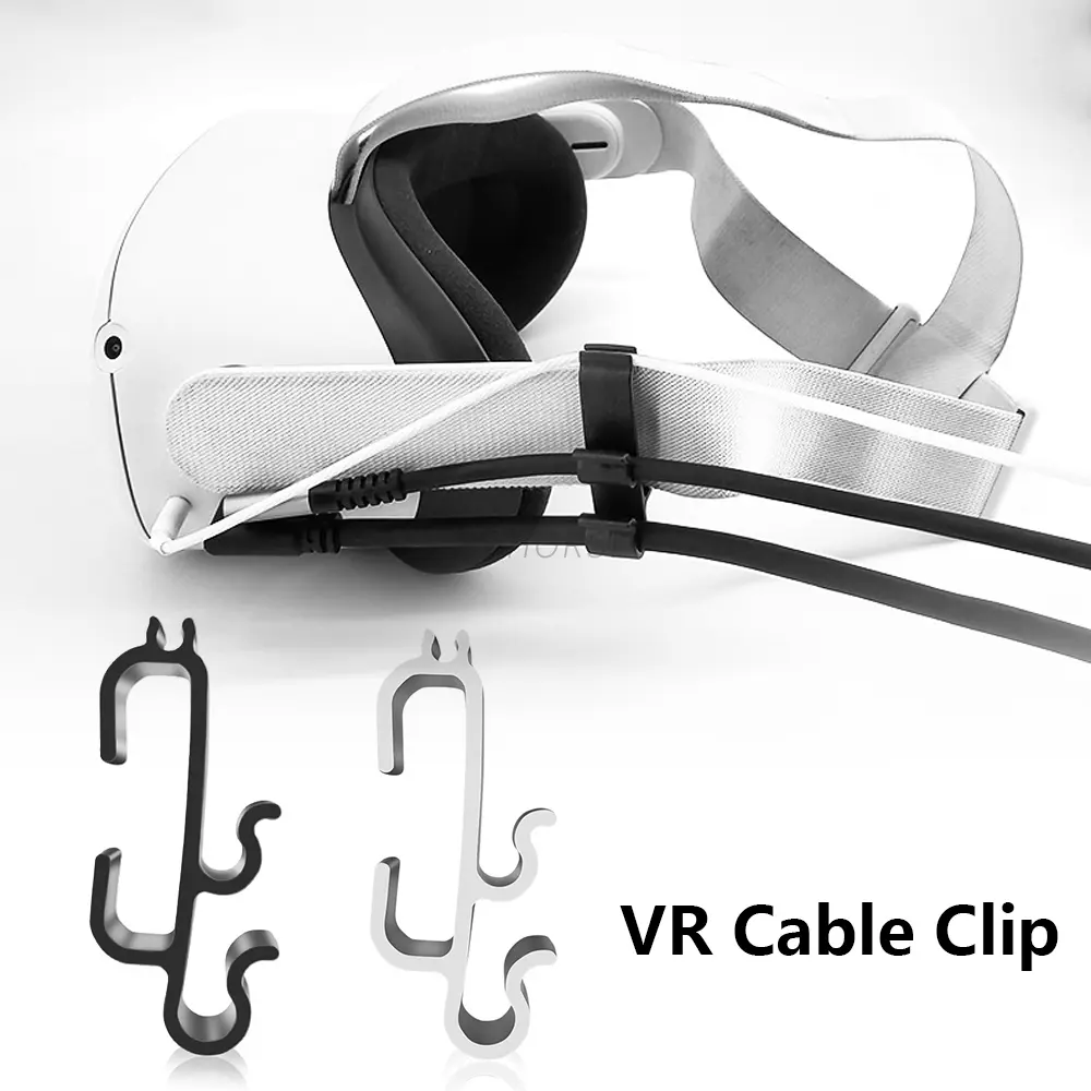VR Cable Clamp Buckle Data Cable Fixer Clip for Oculus Quest 2/Quest 3/Pico 3/Pico 4 Link Standard VR Headset Strap Accessories