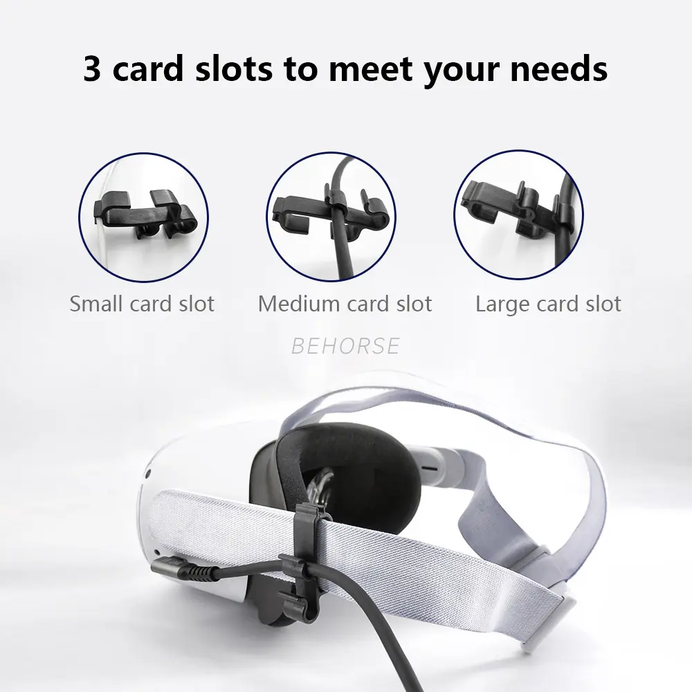 VR Cable Clamp Buckle Data Cable Fixer Clip for Oculus Quest 2/Quest 3/Pico 3/Pico 4 Link Standard VR Headset Strap Accessories