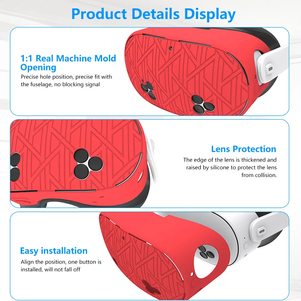 7-Piece Silicone VR Headset Case Cover for Meta Quest 3S Scratch Resistant TPU Protective Accessory