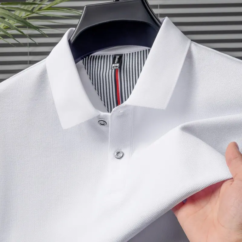High end summer pure cotton breathable short sleeved polo shirt men's fashion brand classic business casual Paul T-shirt