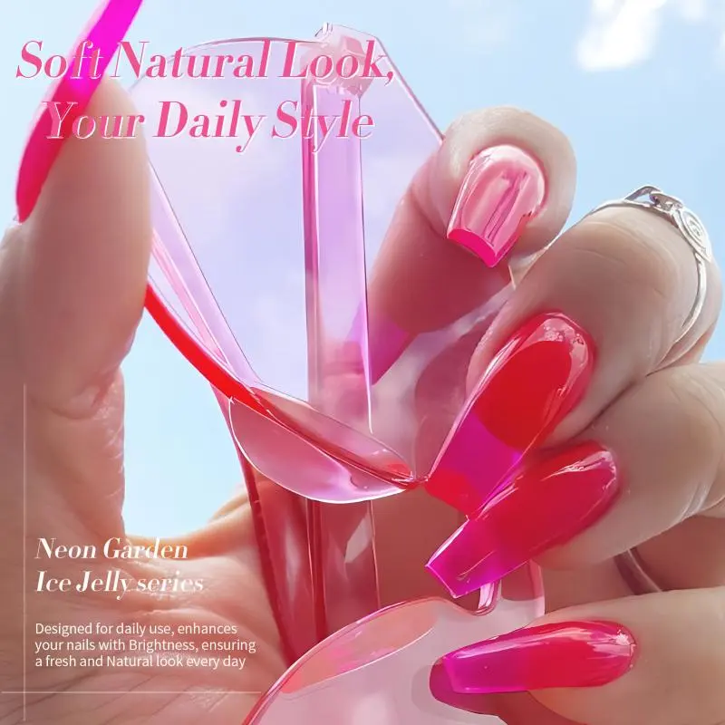BORN PRETTY 7ml 6Pcs Soda Ice Jelly Gel Nail Polish Set Gorgeous Color Full Coverage Semi Permanent Varnish Soak Off UV Gel