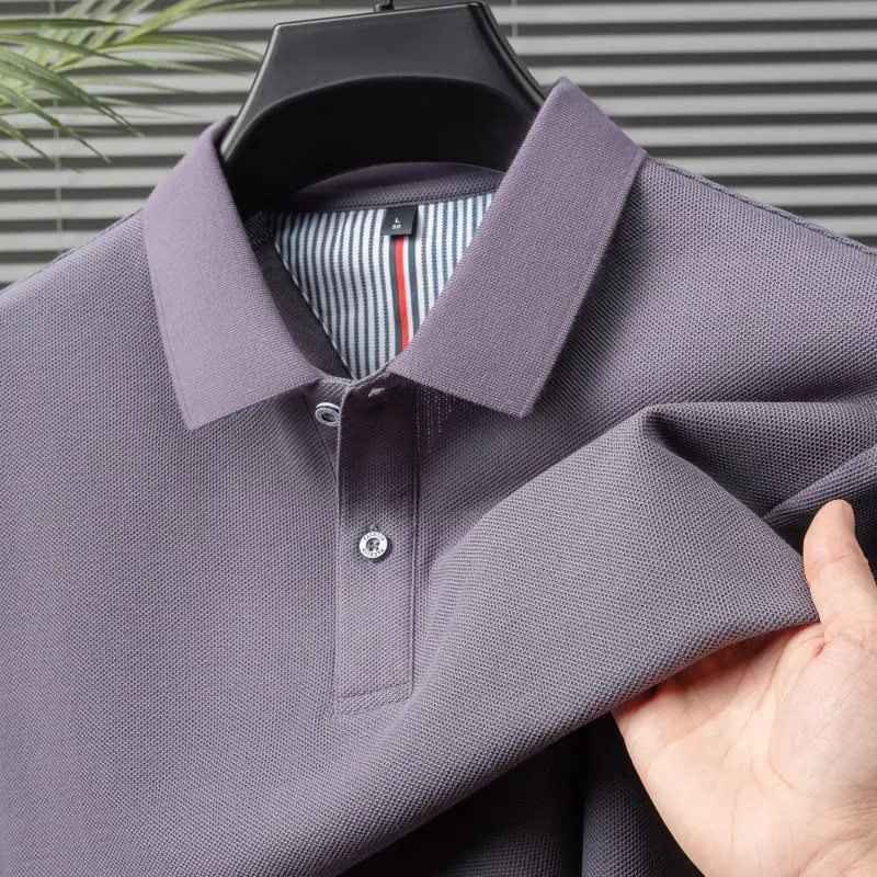 High end summer pure cotton breathable short sleeved polo shirt men's fashion brand classic business casual Paul T-shirt