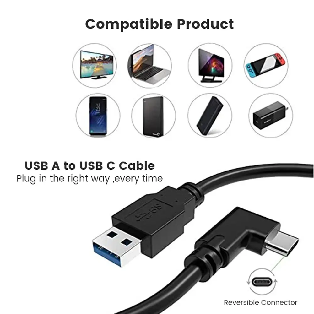 Data Line Charging Cable For Oculus Quest 3/Quest 2/Quest 1 VR Link USB 3.2 Data Transfer USB-A Type-C Cable for PICO 3/4 Pro