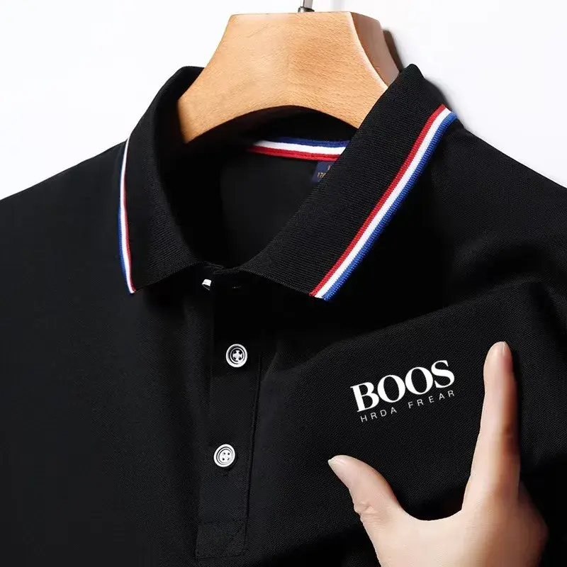 Summer Fashion New Men's Short Sleeved Designer Exquisite Three-dimensional Embroidery POLO Breathable Lapel Business T-shirt