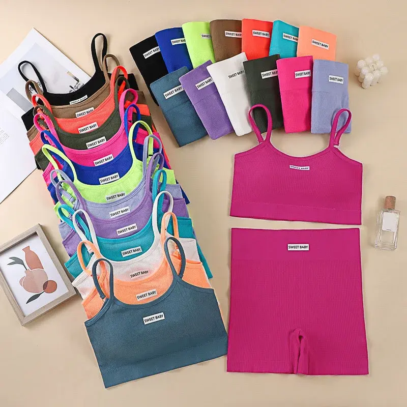 Women Seamless Yoga Sets Summer Fitness Workout Suits Sport Bra High Waist Leggings Sexy Outfits 2024 Female Casual Sportswear