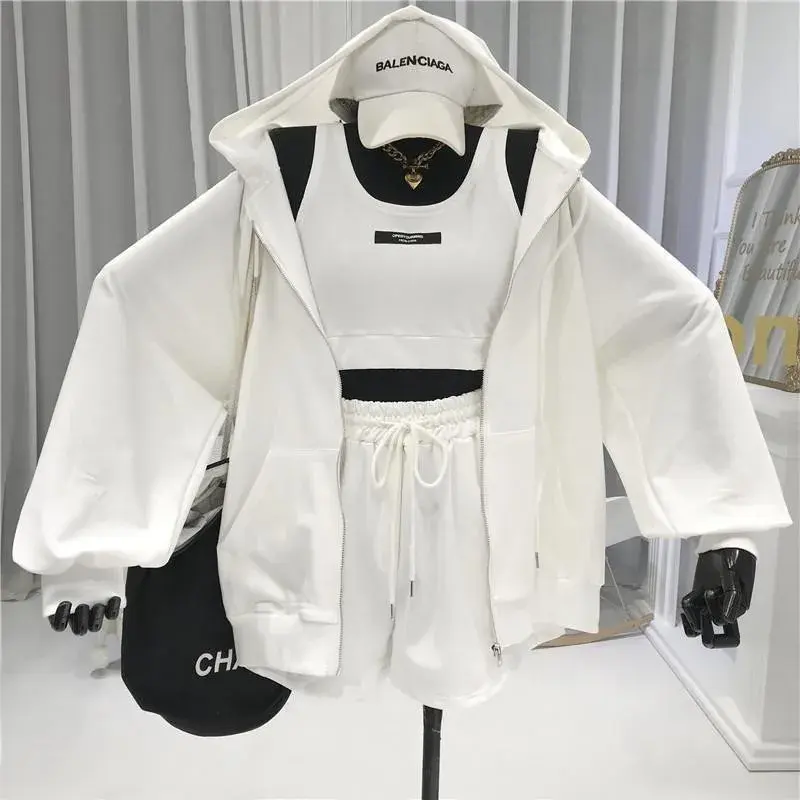 Fall Thin Hong Kong Style Women's Vintage Three-Piece Set Short Hat Jacket And Pants Korean Version Ins Trendy Outfit