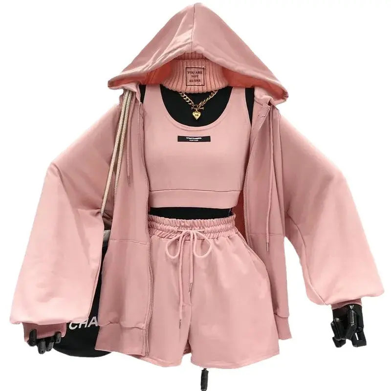 Fall Thin Hong Kong Style Women's Vintage Three-Piece Set Short Hat Jacket And Pants Korean Version Ins Trendy Outfit