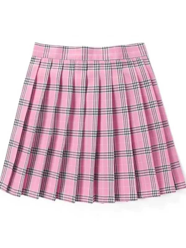 Summer Plaid Pleated Skirt With Korean Jk Skirt Uniform Japanese School Preppy A Line Mini Skirts