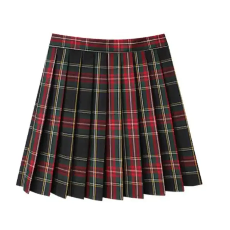 Summer Plaid Pleated Skirt With Korean Jk Skirt Uniform Japanese School Preppy A Line Mini Skirts